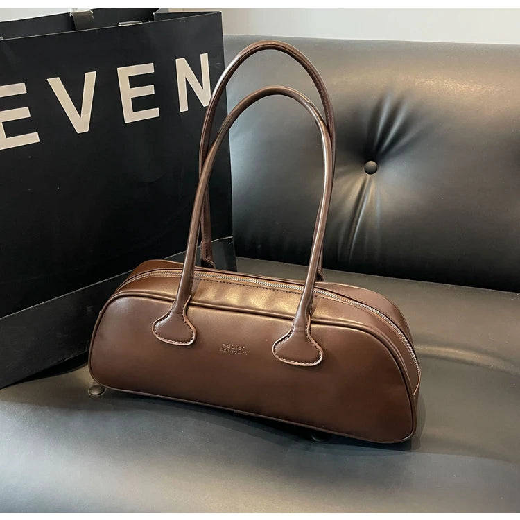 Advanced Sense Retro Pu Zipper Ladies Shoulder Bags Trend Light Luxury Hot Sale Bags for Women New Bolsas Femininas