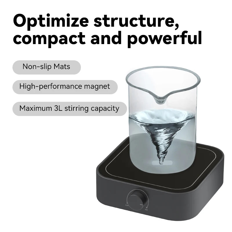 WESTTUNE Laboratory Magnetic Stirrer 3000PRM Magetic Mixer Max Stirring 3L Capacity Stir Plate with 2 PCS Stir Bar (No Heating)