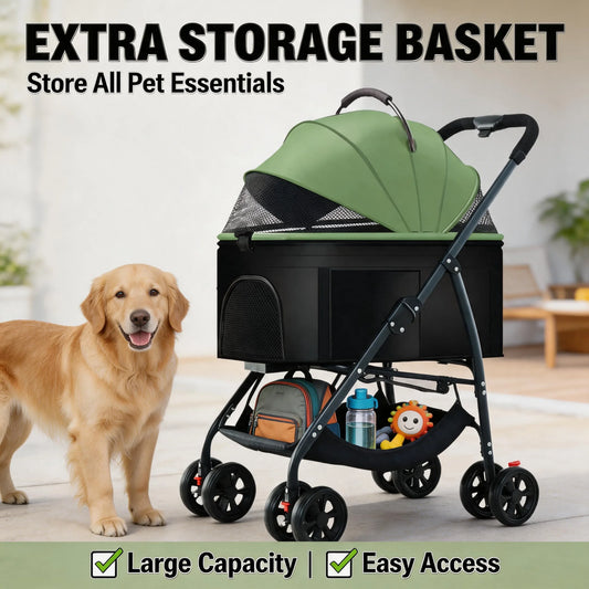 Dog Carrier Backpack 3-in-1 Pet Stroller Wagon Removable Carrier Cat Stroller for Medium Dogs Up to 55lbs Daily Travel Use