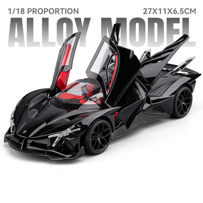 Lambor V12 Apollo EVO 1:18 Model Car Diecast Alloy Car Doors Opened Sound Light Pull Back Miniature Sportscar Collect Decoration