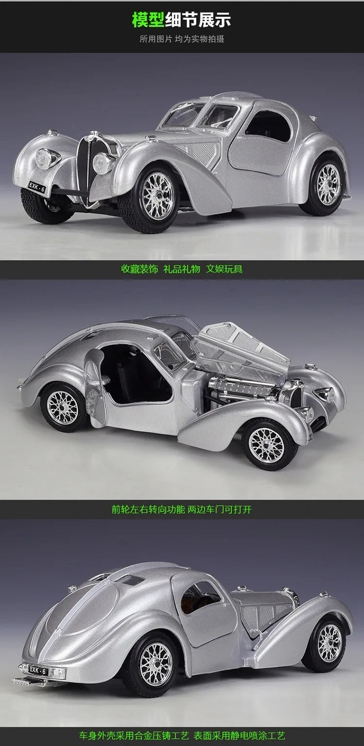 Bburago 1:24 Bugatti Atlantic 1936 Alloy Car Diecasts & Toy Vehicles Car Model Miniature Scale Model Car For Children