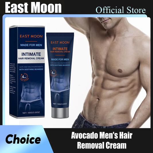 East Moon Avocado Man Hair Removal Cream Intimate Areas Good Smelling Non Irritating Permanent Painless Body Beard Hair Remover
