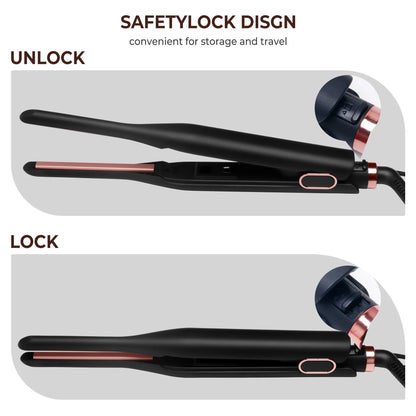 Small Flat Iron for Short Hair, Temperature Adjustable Pencil Flat Iron Fast Heat Up Beard Straightening Iron