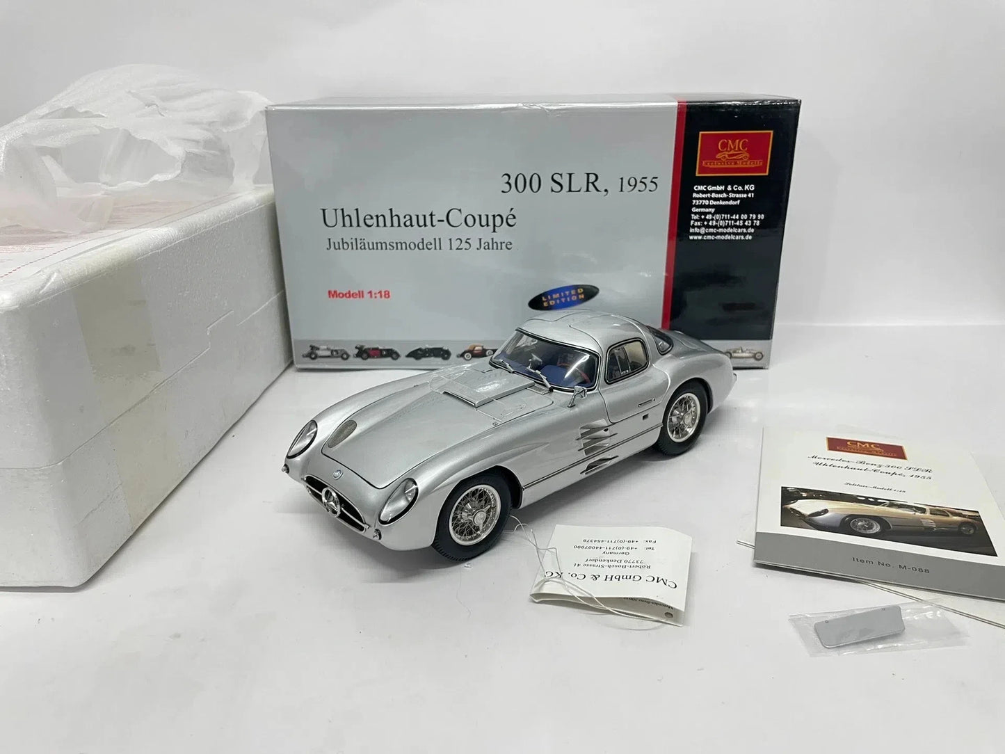 CMC 1:18 300 SLR Uhlenhaut Coupe 1955 Vintage Car Simulation Limited Edition All Open Alloy Metal Static Car Model Toy Gift