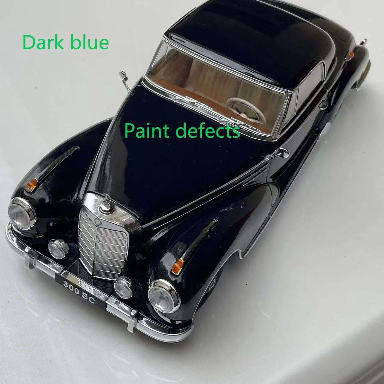 1:18 Benz Convertible Car Model Die-cast Alloy Collection 300 Sc Cabriolet 1957 & Coupe 1955 The Paint Defective