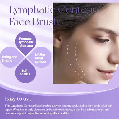 Facial Lymphatic Contour Brush–Ergonomic Dry Brush for Face,Jawline&Chin Sculpting,Lymphatic Massage,Skin Lifting, Anti-Puffine