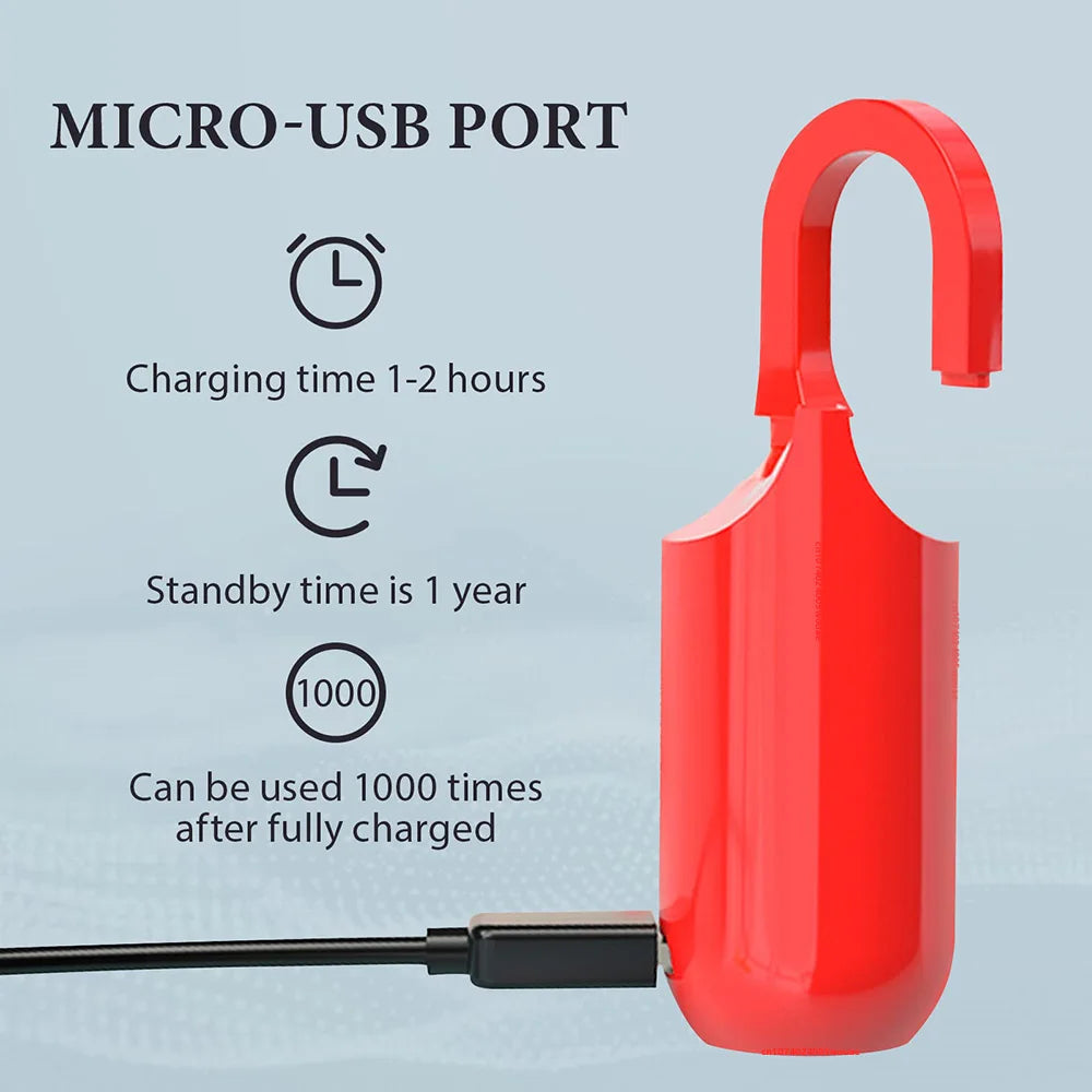 Smart Fingerprint Padlock for Locker Small Rechargeable Fingerprint Lock Keyless Biometric Thumbprint Padlock Locker Suitcase Luggage  Backpack