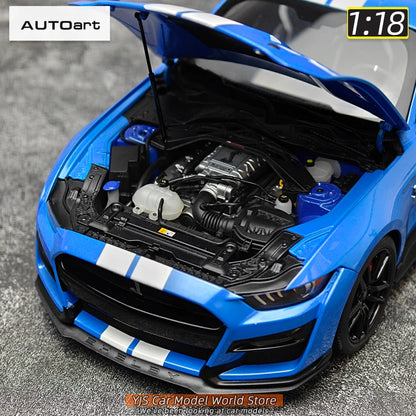 AUTOART New 1/18 scale Ford Mustang Shelby GT500 WHITE SILVER  Sports car model Static display Collection Holiday gift 73097