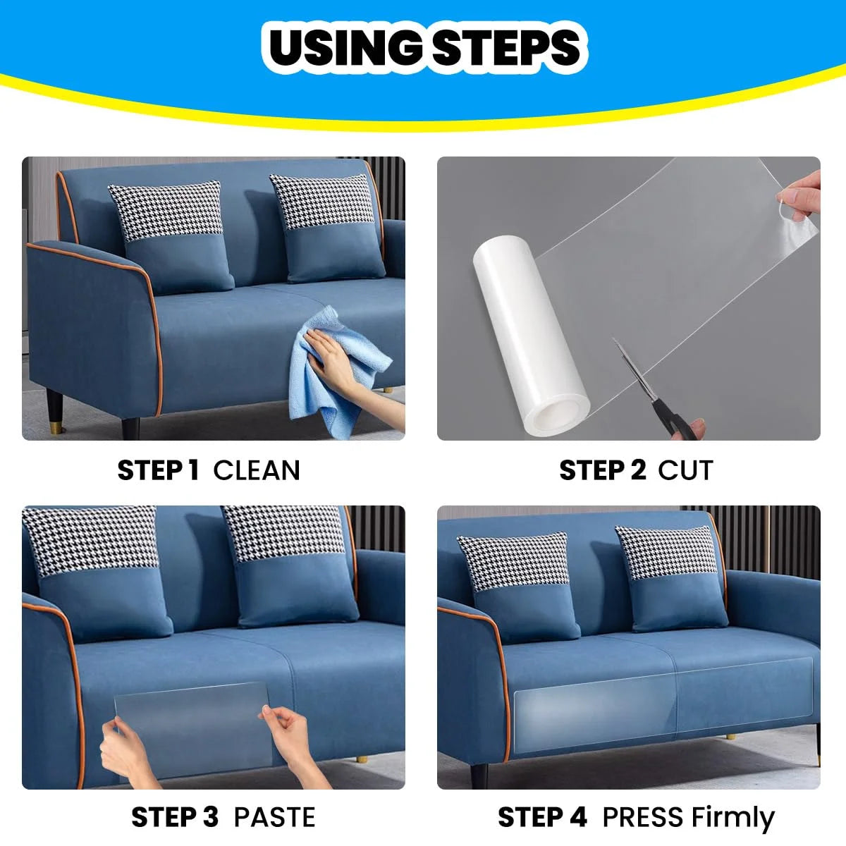 1 Roll Anti Cat Scratch Furniture Protector Tape Self-Adhesive PVC Transparent Tape Couch Guard Pads Stickers for Couch Sofa