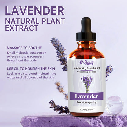 100ml Lavender Plant Essential Oil Massage SPA Moisturizing Comfortable Calming Nourishing and Moisturizing  Essence No Additive