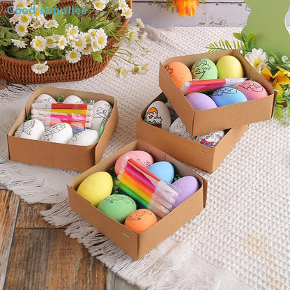 Cartoon Bunny Easter DIY Hand-Painted Eggs Kit - Children's Handmade Painting Gift Easter Decorative Artwork for Kids