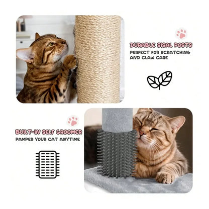 Tree, 34 Inch Cat Tree Tower With 2 Cat Condo, Cat Tower With ching Post SisalCovered ching Board, Cat Climbing Tower