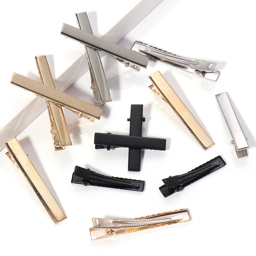 20-50PCS Hair Alligator Clips Metal Single Prong Duck Bill Hair Clips Flat Top with Teeth Curl Clips for Hair Accessories DIY