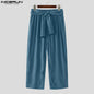 Fashion INCERUN Summer Spring Men Casual Pants Harem Pant Pleated Long Trousers Streetwear Oversize Men's Clothing S-5XL