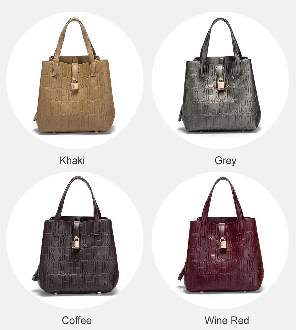 CH Classic Simple Solid Color Women's New Large Capacity Handbag Letter Element Women's Handbag