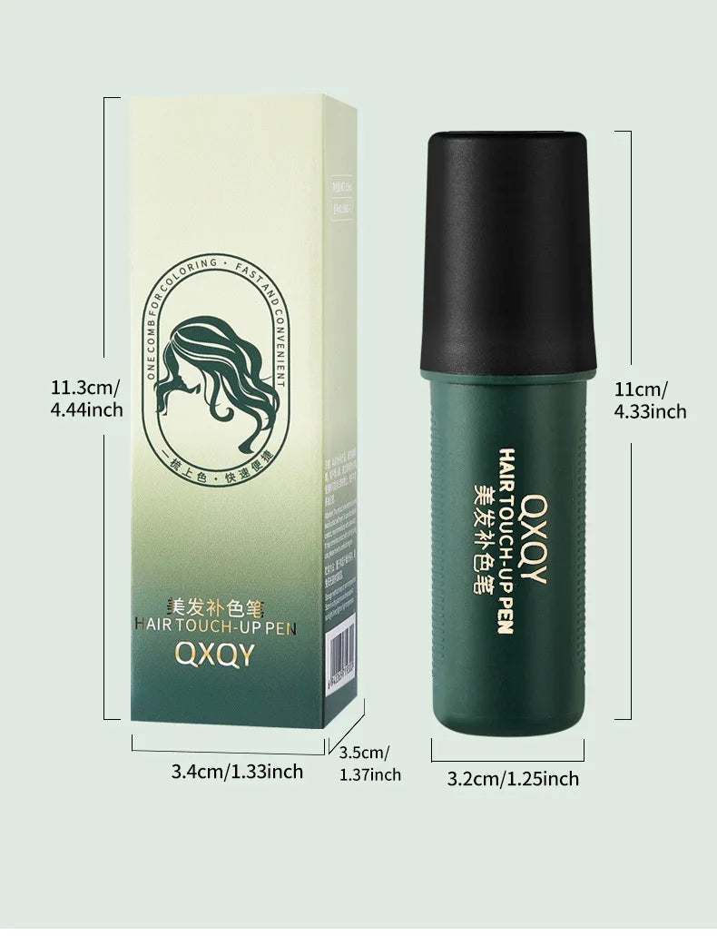 QXQY 2 in 1 Hair Color Pen Comb｜Instant Root Touch Up for Gray Hair｜Painless Natural Cover｜Gentle Formula for Men & Women
