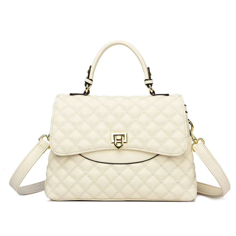 New Women's Soft Leather Shoulder Bags Multi-Layer Pockets Messenger Crossbody Bags Luxury Designer Female Handbags and Purses