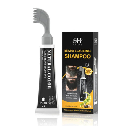 Men's Hair & Beard Dye For Gray Hair Coverage Plant Extract Coloring Shampoo Natural Black Fruit Hair Dye Cream & Root Touch Up