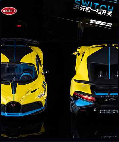 Large Size 1/18 Bugatti DIVO Alloy Sports Car Model Diecasts Metal Toy Vehicles Car Model Simulation Sound Light Gifts