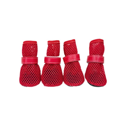Adjustable Soft Sole Dog Mesh Shoes Non-Slip Wear Resistant Pet Dog Boots Thin Cooling Dog Shoe Cover Summer Season