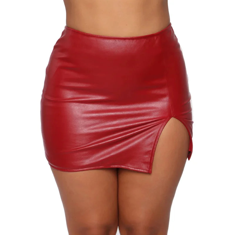 New High Waist Sexy Pencil Skirt Fashion Women Sexy PU Leather Tight Miniskirts Ladies Office Slim Bodycon Skirts Night Clubwear