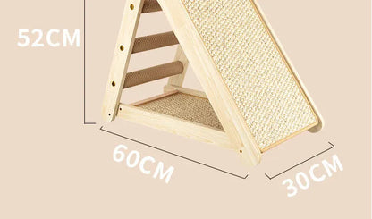 Wooden Cat Scratcher Cat Scratching Post Sisal Wear-resistant Cats Kitten Scratching Grinding Paws Toys Furniture Protector