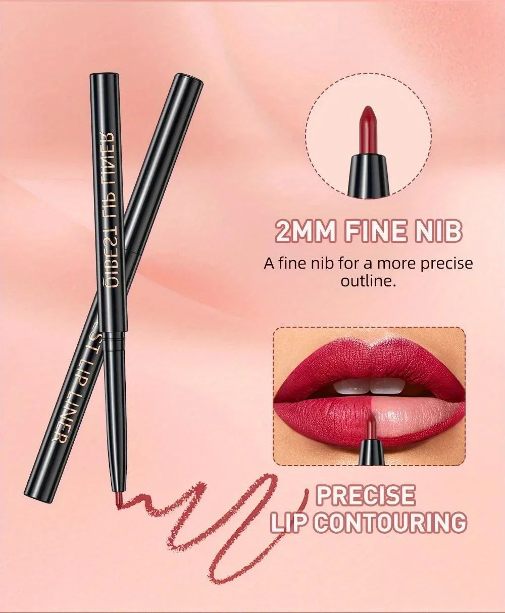 3 in 1 Lipstick and Lipliner Set, Long Lasting Waterproof Lip Stain Liquid Lipgloss Set for Women Halloween Gothic Makeup