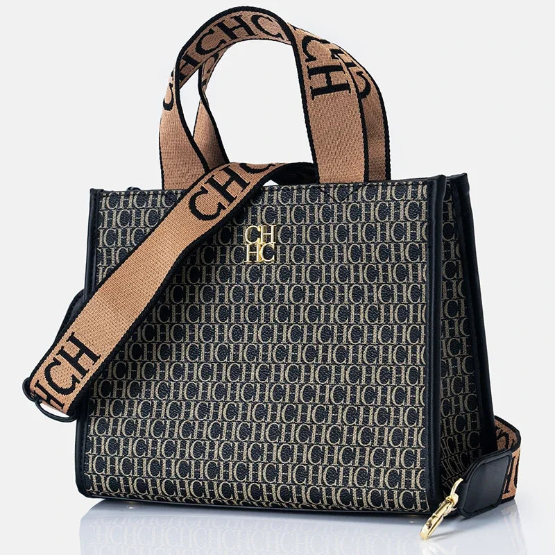 CH Fashion Monogram Print High Quality Metal Logo Casual Light Luxury Brand Designer New Women's Handbag