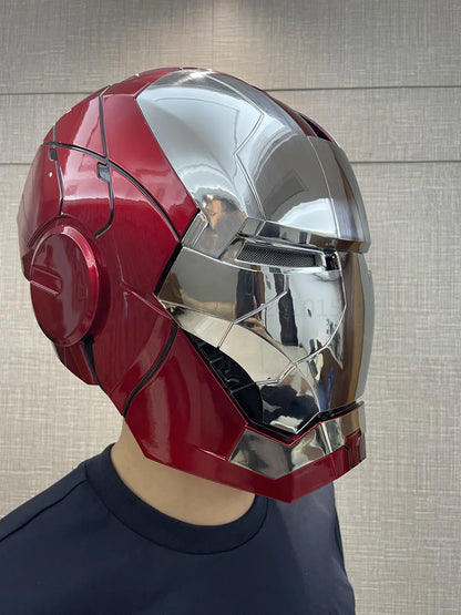 New AutoKing 1/1 Mk5 Iron Man Helmet Cosplay Voice Control Eyes with Light Model Toys for Adult Electric Wearable Gift