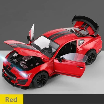Ford Mustang Shelby GT500 Large Size  Alloy Sports 1:18 Car Model Diecasts Metal Racing Car Model Sound and Light Simulation