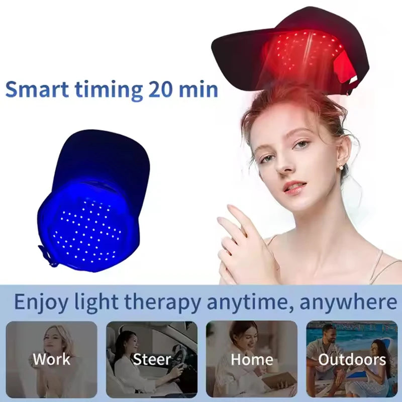 LED Red Light Therapy Cap Hair Growth Helmet Diode Laser Hat Light Therapy Cap for Hair Regrowth and Hair Loss Treatment