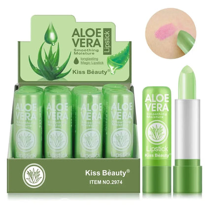 Aloe Vera Temperature Color Change Lipstick Moisturizing Lip Balm Long Lasting Waterproof Nourishing Lip Korean Makeup Cosmetics