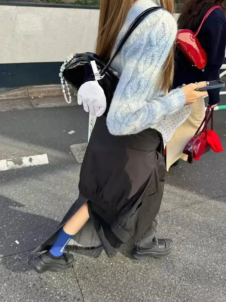 JIAERDI Red Underarm Bag Purse Women High Street Hot Girls Patent Leather Casual Handbag Female Vintage Bowling Bag Aesthetic