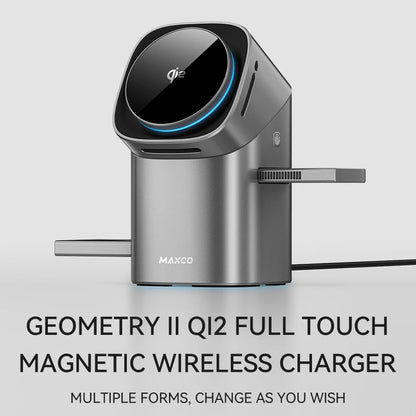 MAXCO Qi2 3-in-1 Wireless charger with Auto-Rotating Phone Dock compatible with MagSafe for iPhone Apple Watch Ultra 2 Airpods