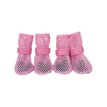 Adjustable Soft Sole Dog Mesh Shoes Non-Slip Wear Resistant Pet Dog Boots Thin Cooling Dog Shoe Cover Summer Season