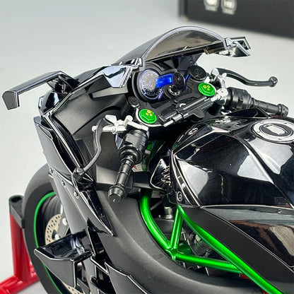 Spray 1:6 Kawasaki Racing Ninja 500 H2R Motorcycle Simulation Sound Light  Fast And Furious Collection Model car Gift