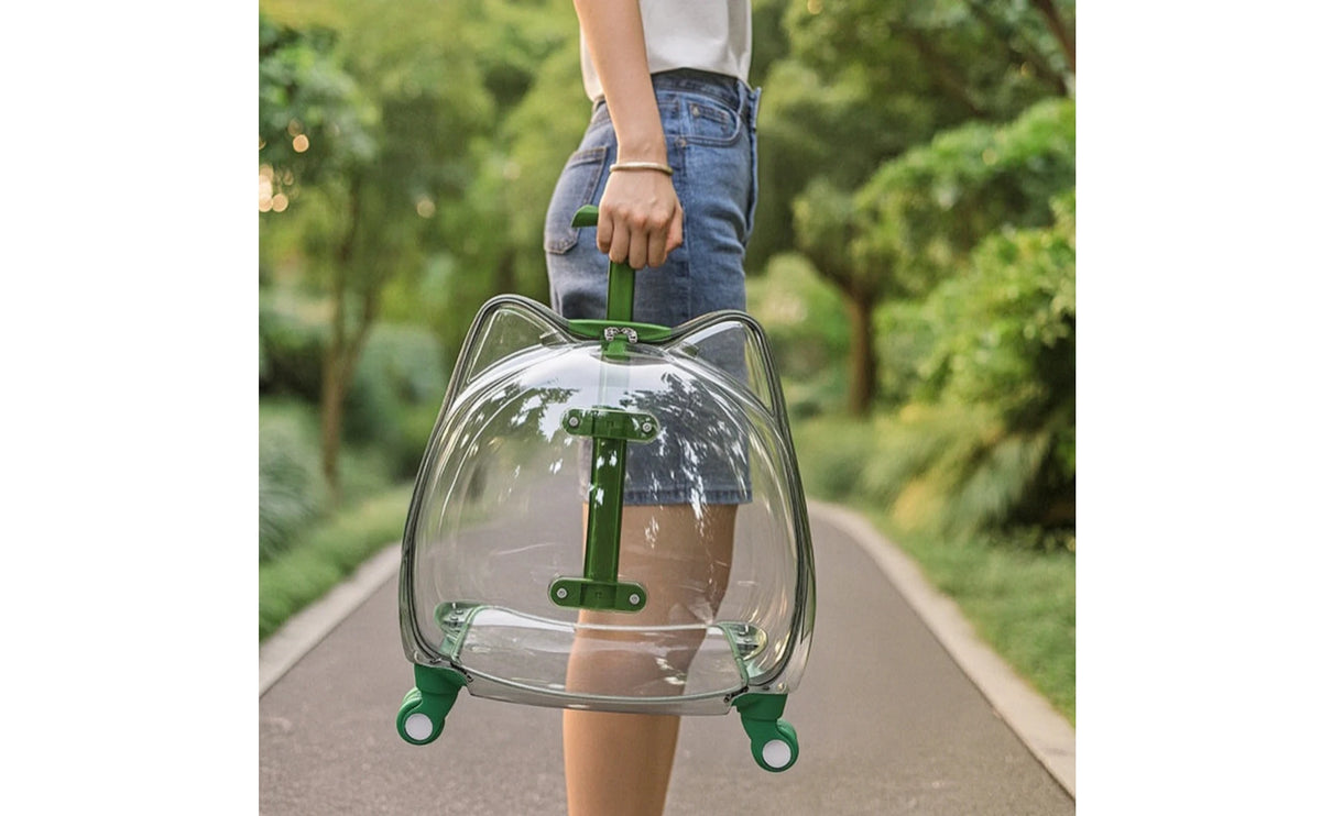 Pet Carrier with Wheels Sturdy Wheeled Pet Carrier Sturdy Small for Cats, Travel, Vet Visits