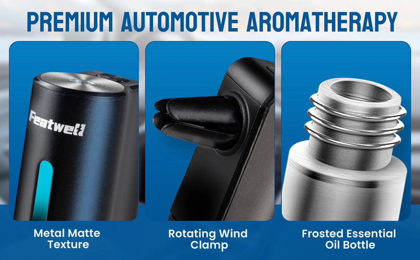 Smart Car Air Aromatherapy Diffuser, Fragrance Car Air fresheners with Six Adjustable, Humidifier Essential Oil Diffuser