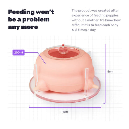Benepaw Newborn Pet Milk Feeder For Multiple Puppies Kittens 4 Nipples Puppy Milk Feeding Bowl With Stand Nursing Station 200ml