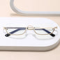 Luxury Brand Designer Half-Rim Rectangular Sunglasses Women Vintage Small Frame Sun Glasses Ladies Geometric Square Eyewear