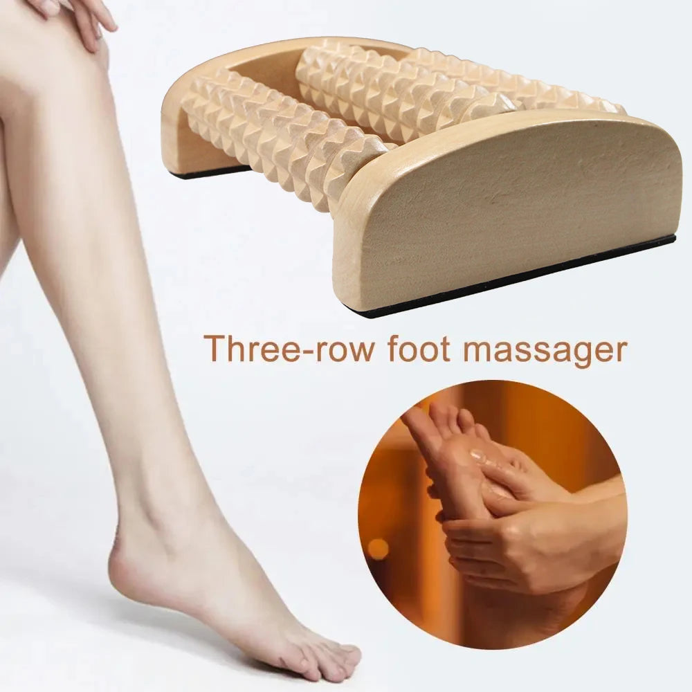 Wooden Foot Massager Roller Reflexology for Stress Fitness Health Care Feet Massager Colorful Massage Roller Pain Relief