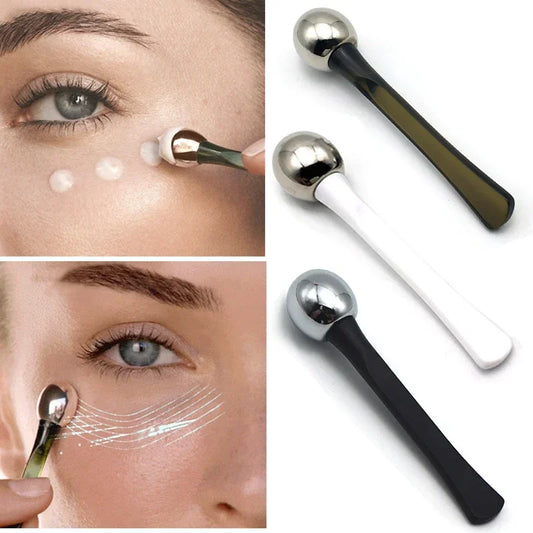 Eye Massage Roller Eye Cream Stick Applicator Cosmetic Spatula Anti Wrinkle Dark Circles Facial Spoon Gold Alloy Face Massager