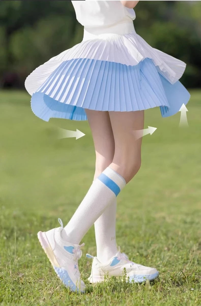 Kids Girls Skirts Quick-Dry Sports Skort Kawaii Pink Blue Badminton and Tennis Sports Pleated Skirt Teenage