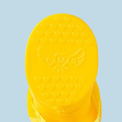 4Pcs/Set Silicone Pet Rain Boot Waterproof Anti Slip Sole Pet Paw Protector Cartoon Wear Resistance Outdoor Dog Footwear Outdoor