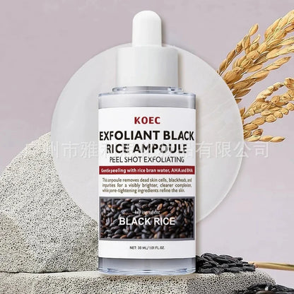 KOEC Exfoliant Black & White Rice Ampoule Facial Serum Peel Shot Exfoliating Cleans Blackhead Pore Brightening Remove Dead Skin