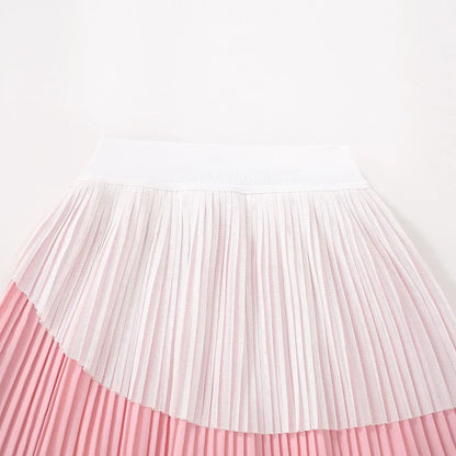 Kids Girls Skirts Quick-Dry Sports Skort Kawaii Pink Blue Badminton and Tennis Sports Pleated Skirt Teenage