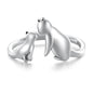 WOSTU 100% 925 Sterling Silver Cat Dog Opening Ring Hot Sale Pet Rings For Women Original Fashion Animal Jewelry Party Gift