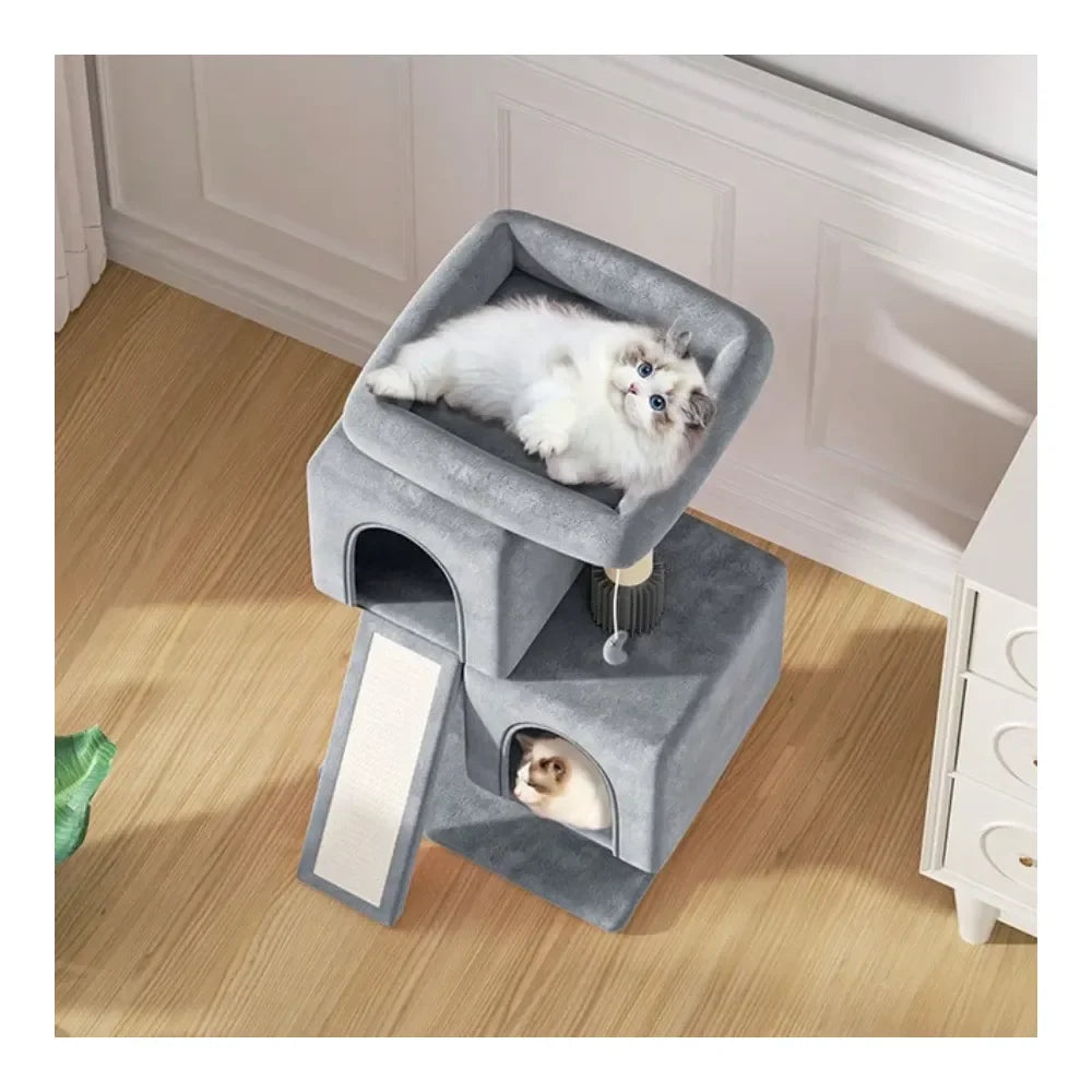 Tree, 34 Inch Cat Tree Tower With 2 Cat Condo, Cat Tower With ching Post SisalCovered ching Board, Cat Climbing Tower