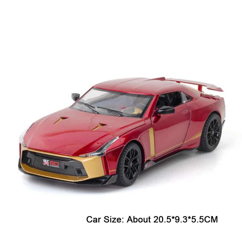 Valkyrie GT-R50 Sports 1:24 Car Model Toy Diecast Alloy Doors Opened Sound Light Supercar Collectible Ornaments Toy Gifts