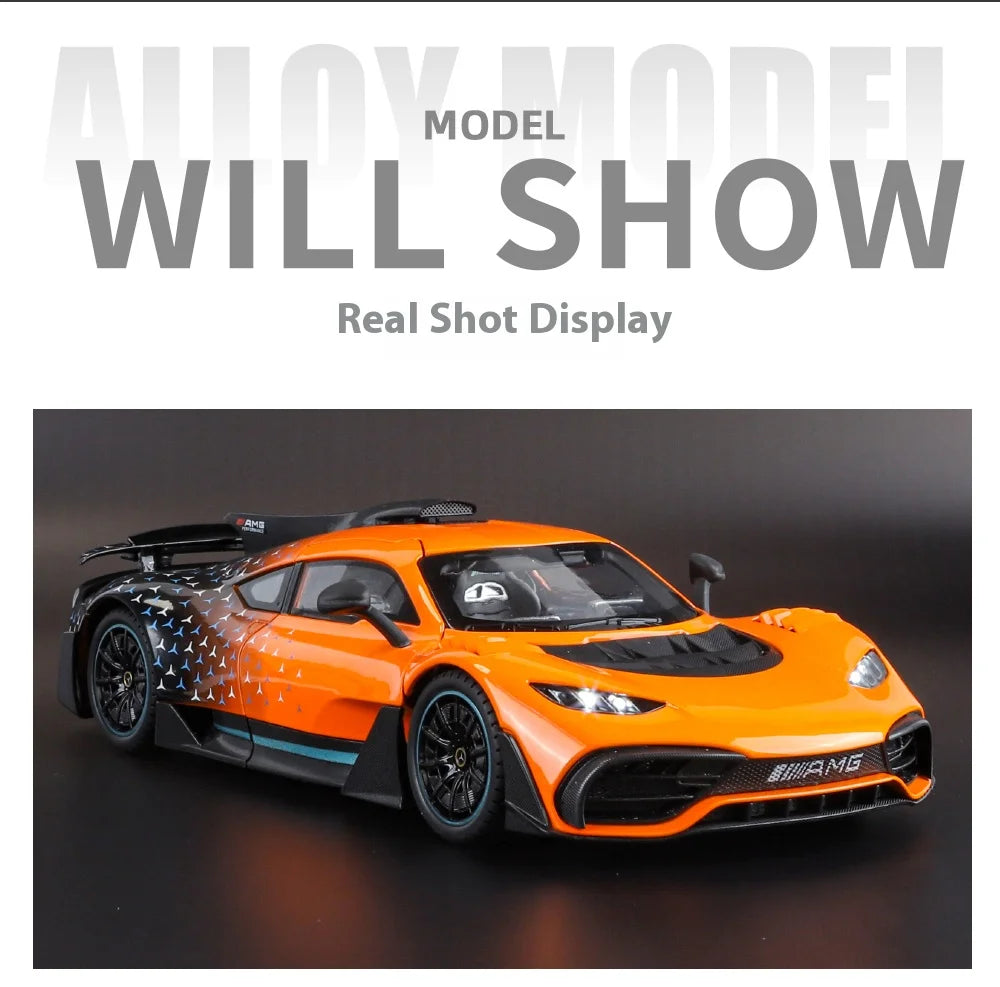 Large 1/18 alloy die-cast AMG-ONE sports car model simulation sound and light adult collection gift